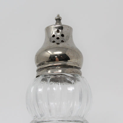 Shaker, Lady Primrose Powder, Glass and Silverplate, Empty, Vintage