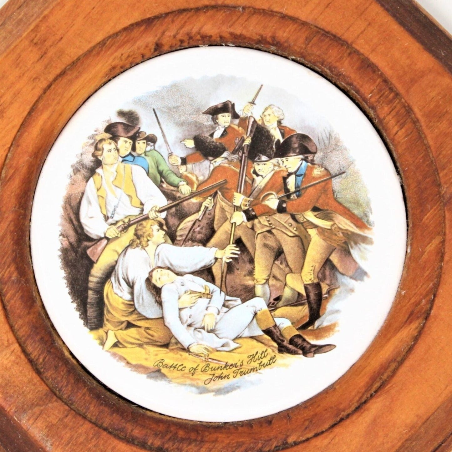 Tile Art, Trumbull 1776 Revolutionary War Scenes, Set of 2, Vintage