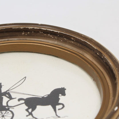 Silhouettes, Horse Drawn Carriage Prints, Set of 2, Framed, Vintage, SOLD
