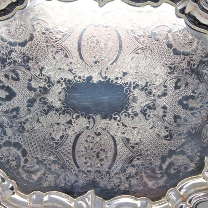 Tray, Leonard Silver, No. 520, Silverplate, Footed, Vintage 14"