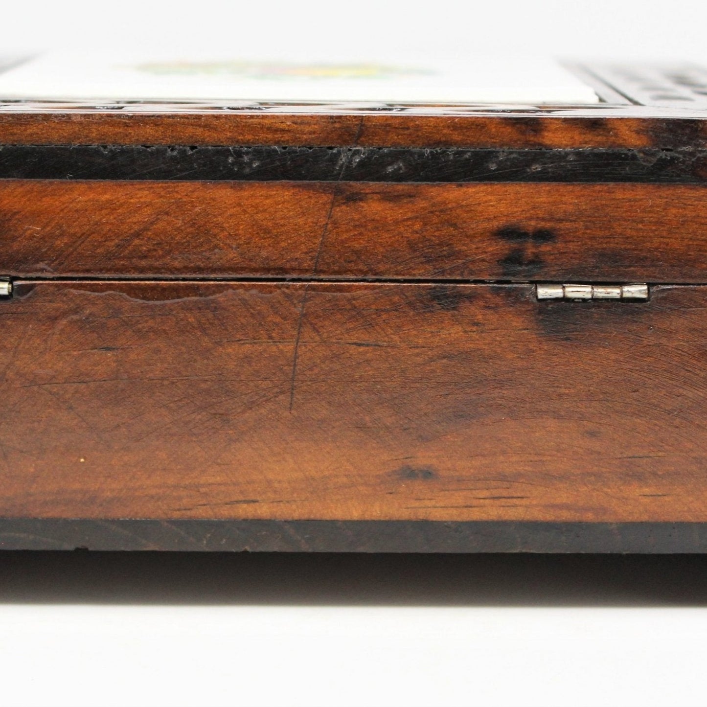Box, Jewelry Box, Carved Wood, Tile Insert, Mexico, Vintage