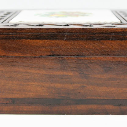 Box, Jewelry Box, Carved Wood, Tile Insert, Mexico, Vintage