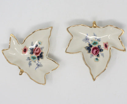 Salt Cellars, Gladding McBean, Leaf Shaped, Kaolena, Set of 2, Vintage