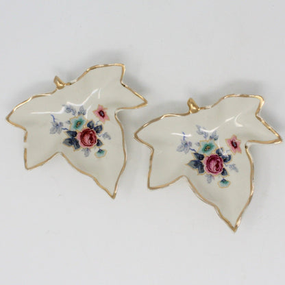 Salt Cellars, Gladding McBean, Leaf Shaped, Kaolena, Set of 2, Vintage