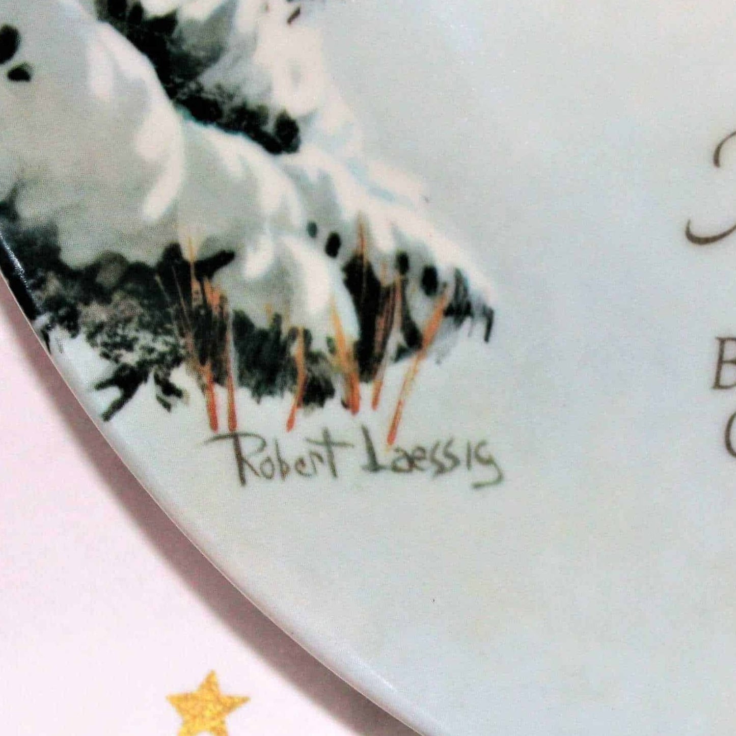 Decorative Plate, Merry Christmas, Robert Laessig Artist, Vintage 1975