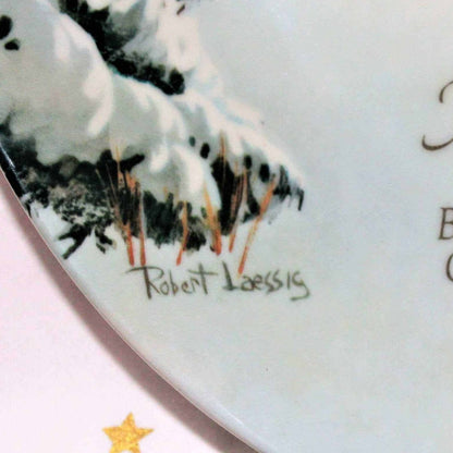 Decorative Plate, Merry Christmas, Robert Laessig Artist, Vintage 1975