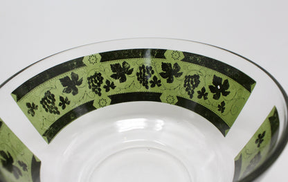 Serving Bowl, Ceraglass, Golden Grapes Green MCM, Vintage