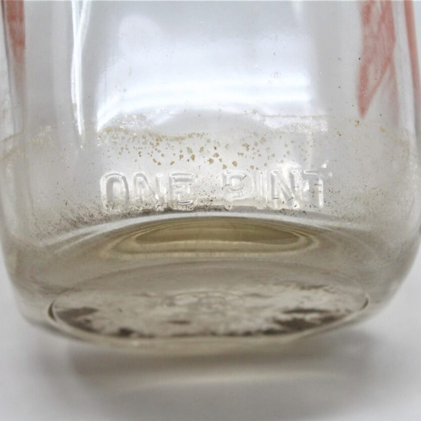 Milk Bottle, Miller Dairy, Orange Pyro ACL, One Pint, Indiana, Vintage