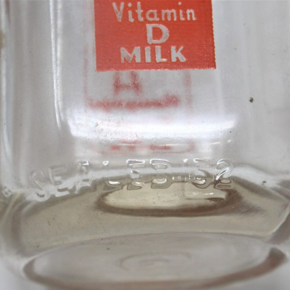 Milk Bottle, Miller Dairy, Orange Pyro ACL, Half Pint, Indiana, Vintage