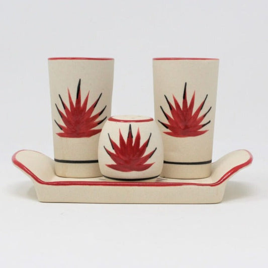 Shot Glasses Set, Tequila Set, Mexico Souvenir, Hand Painted Ceramic