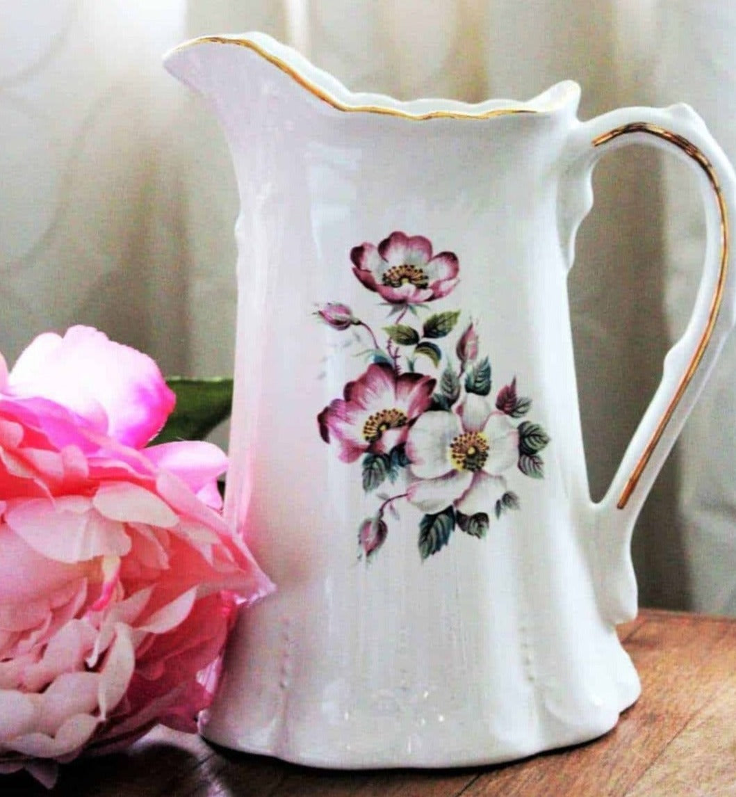 Pitcher, House of Webster, Briar Rose / Dogwood, Ceramic, Vintage