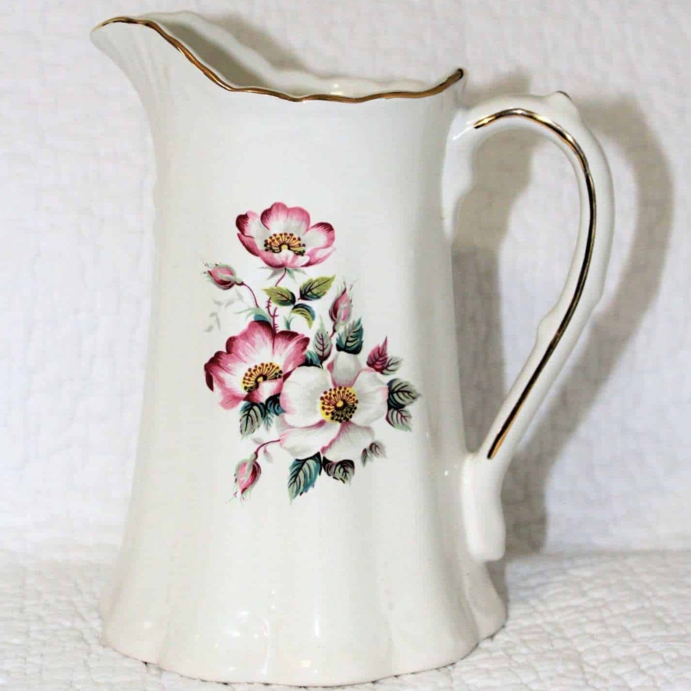 Pitcher, House of Webster, Briar Rose / Dogwood, Ceramic, Vintage