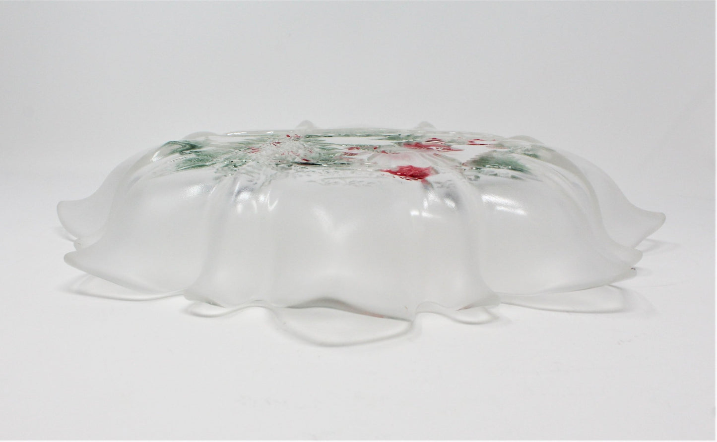 Serving Platter, Mikasa, Christmas Story, Frosted / Embossed Glass, 13"