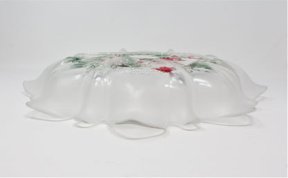 Platter / Round Bowl, Mikasa, Christmas Story, Frosted / Embossed Glass, Vintage, 13"