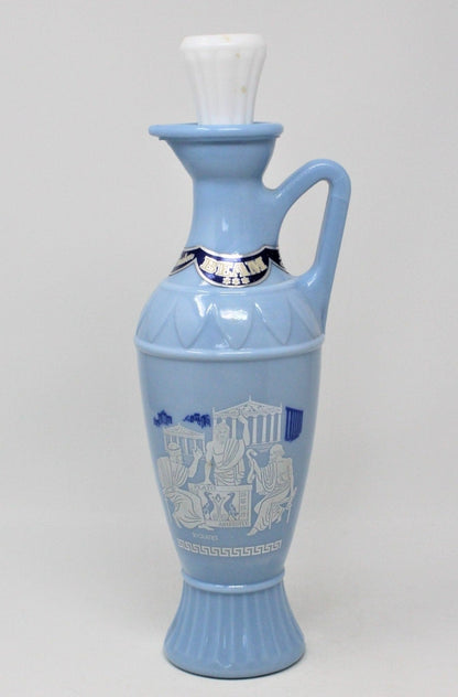 Decanter with Stopper, Jim Beam, Blue & White, Greek Philosophers, Vintage Barware