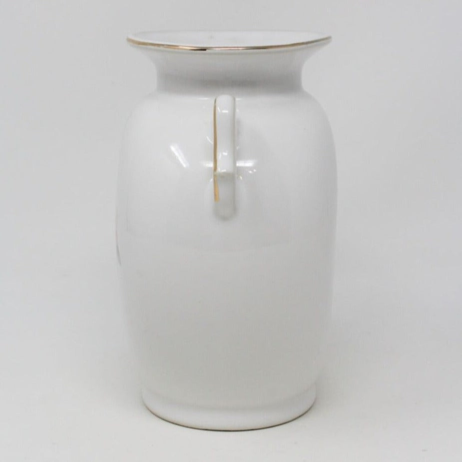 Vase, Fine China Japan, Oriental Floral Urn with Handles, Vintage