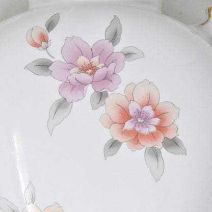 Vase, Fine China Japan, Oriental Floral Urn with Handles, Vintage