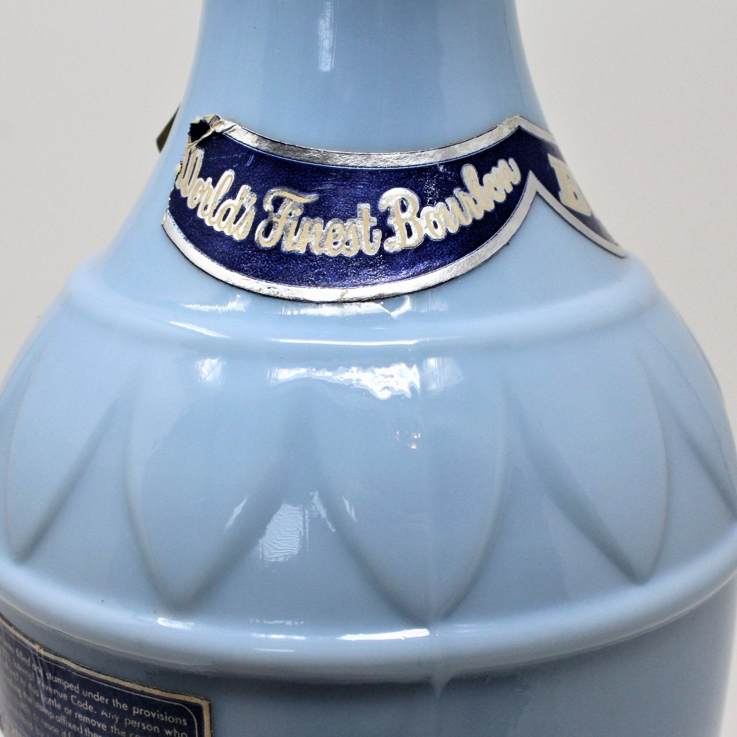 Decanter with Stopper, Jim Beam, Blue & White, Greek Philosophers, Vintage Barware
