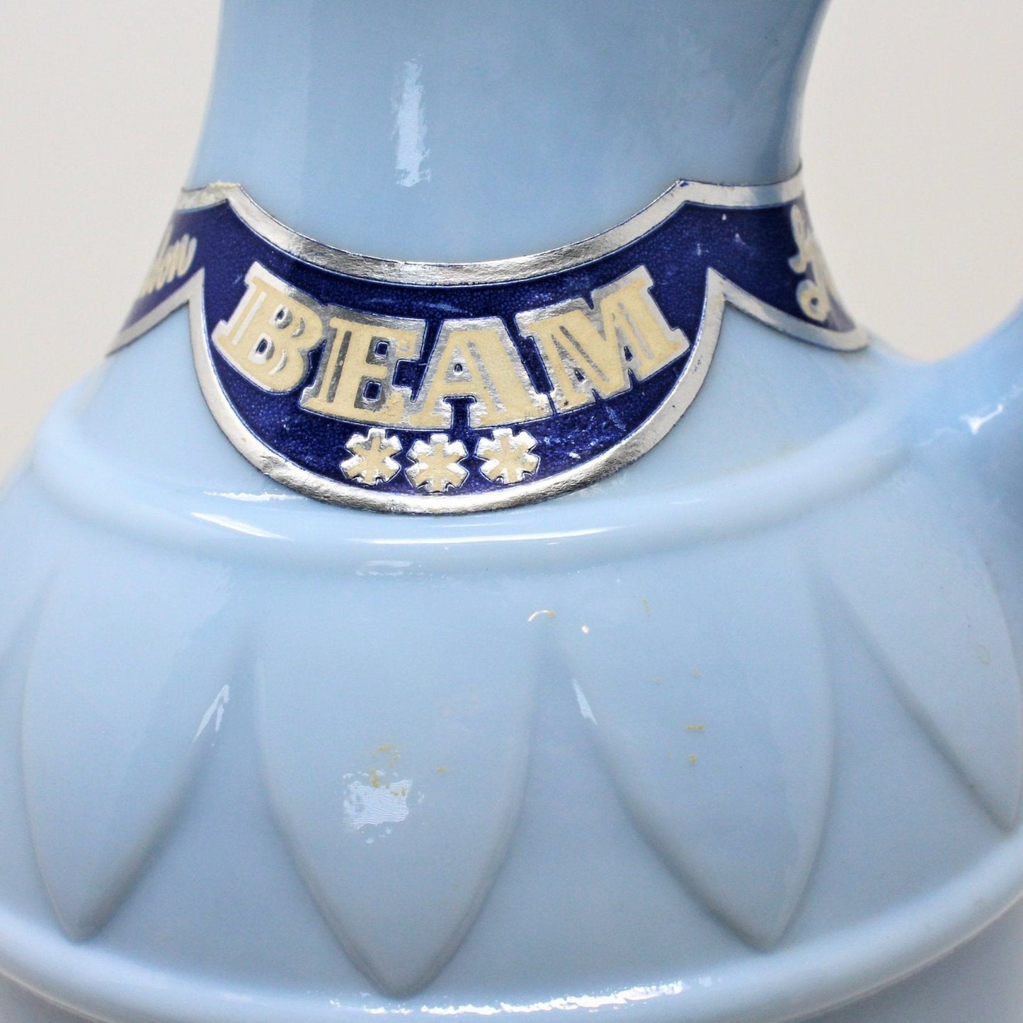 Decanter with Stopper, Jim Beam, Blue & White, Greek Philosophers, Vintage Barware