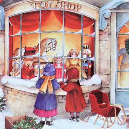 Gift Tin / Cookie Tin, Christmas Toy Shop, Round, Denmark