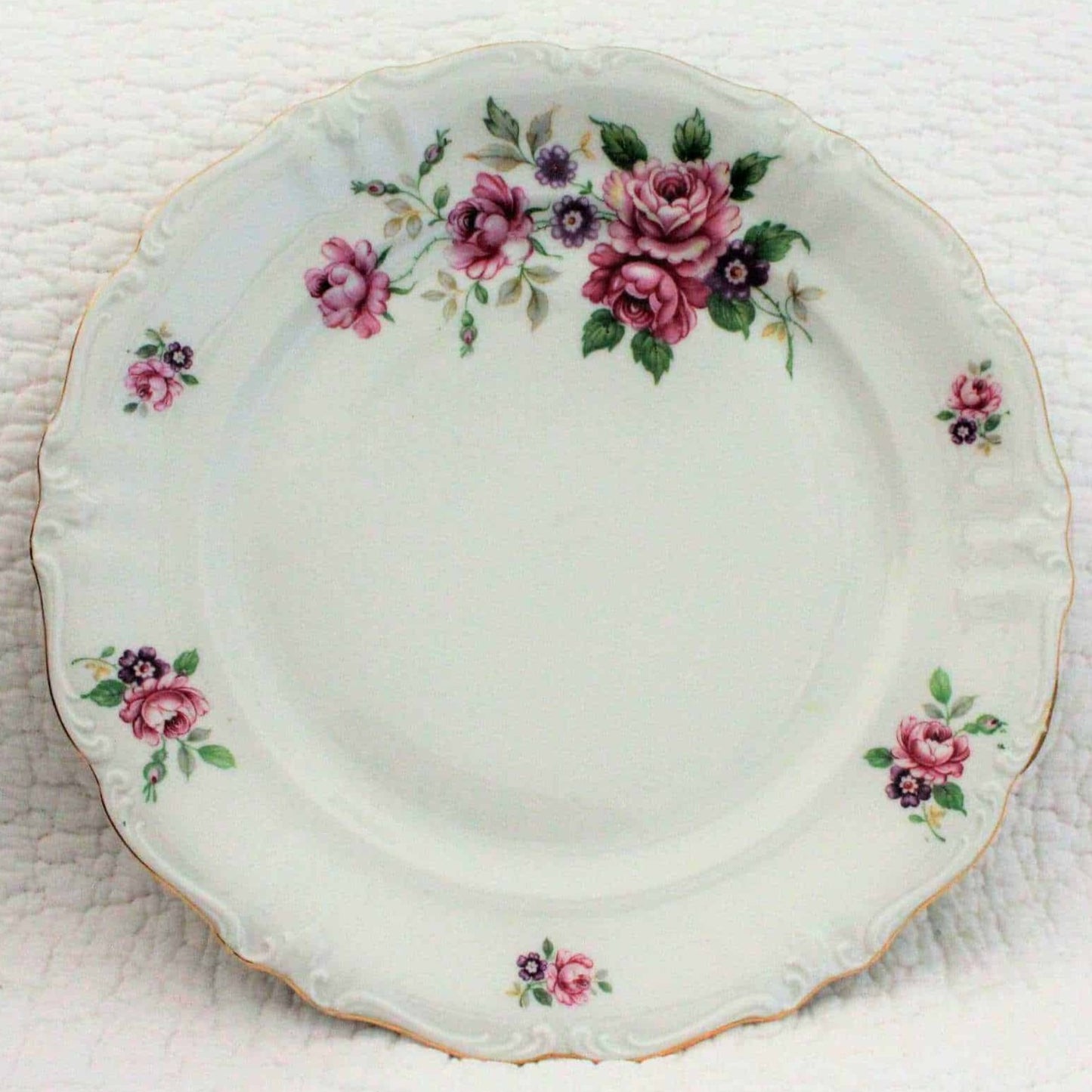 Dinner Plate, Winterling Bavaria, Pink Roses, Germany, Vintage