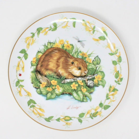 Decorative Plate, Royal Cornwall, Woodland Babies, Just Learning, Vintage, SOLD