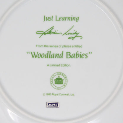 Decorative Plate, Royal Cornwall, Woodland Babies, Just Learning, Vintage