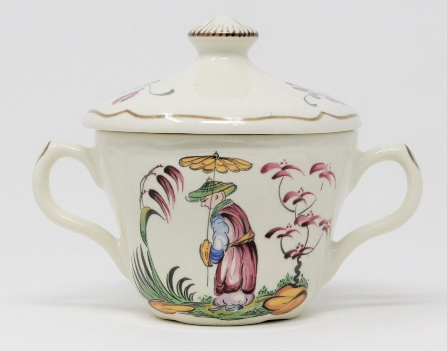 Sugar Bowl with Lid, Longchamp, Mandarin, Vintage