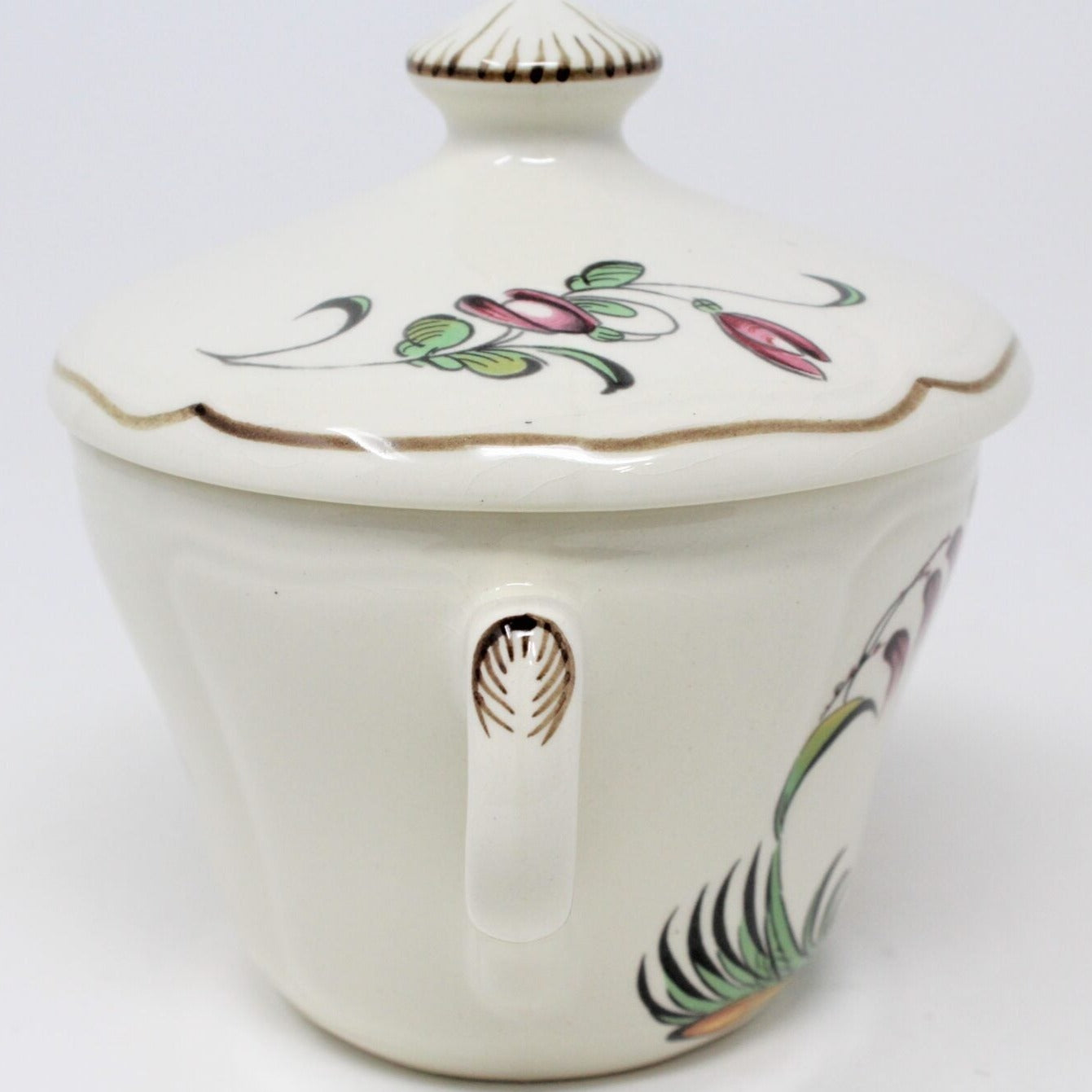 Sugar Bowl with Lid, Longchamp, Mandarin, Vintage