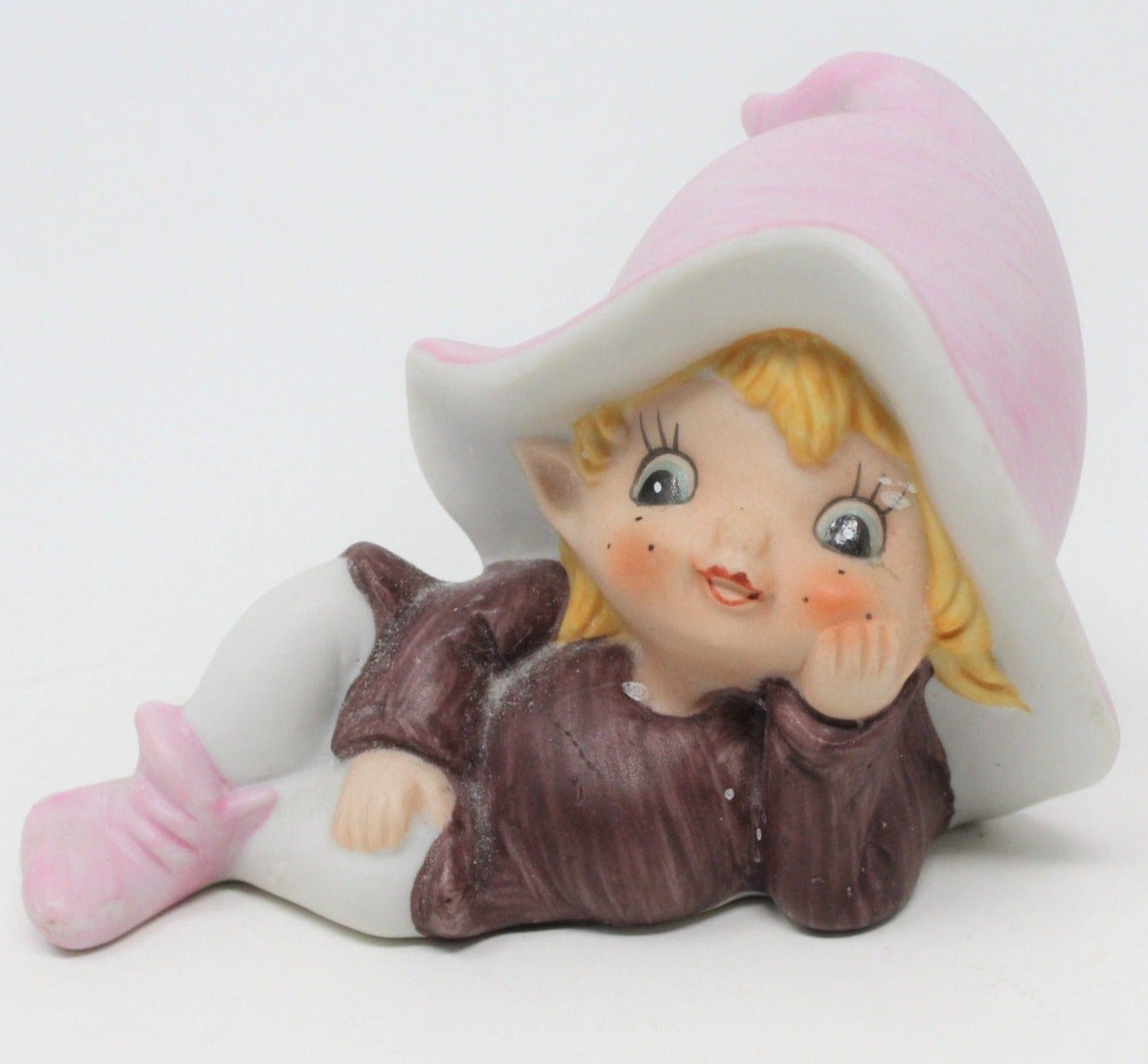Figurine, HomCo, Pixie / Elf, #5213, Pink and Purple, Vintage