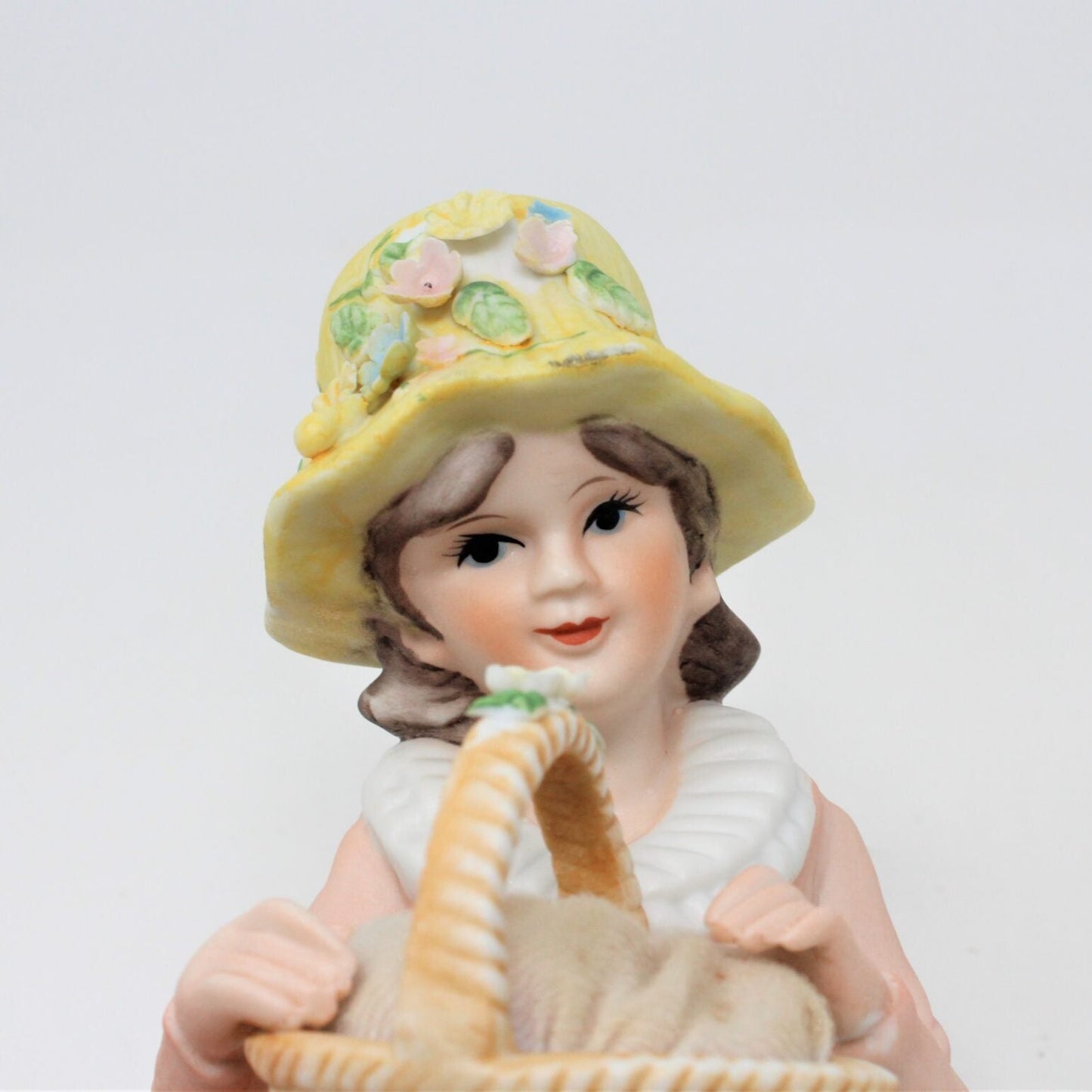 Pincushion Figurine, Ardalt, Girl with Basket, Vintage