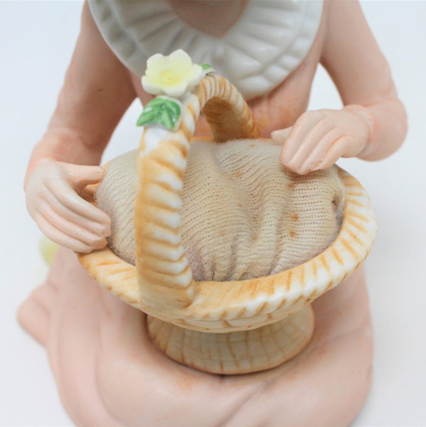 Figurine, Ardalt, Pincushion Girl with Basket, Vintage, SOLD