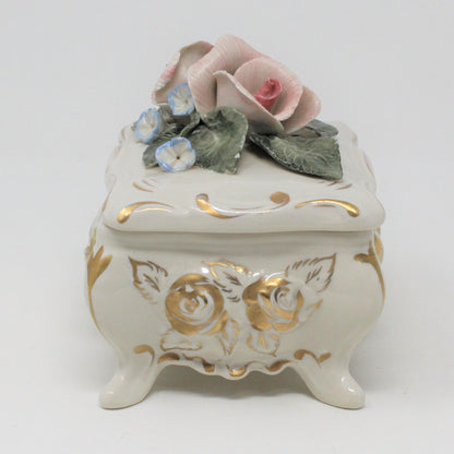 Trinket Box, Cordey, Pink Roses 6049, Porcelain, Vintage