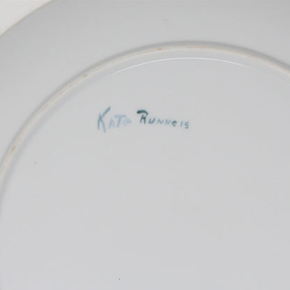 Decorative Plate, White / Yellow Roses, Hand Painted, Vintage 1986