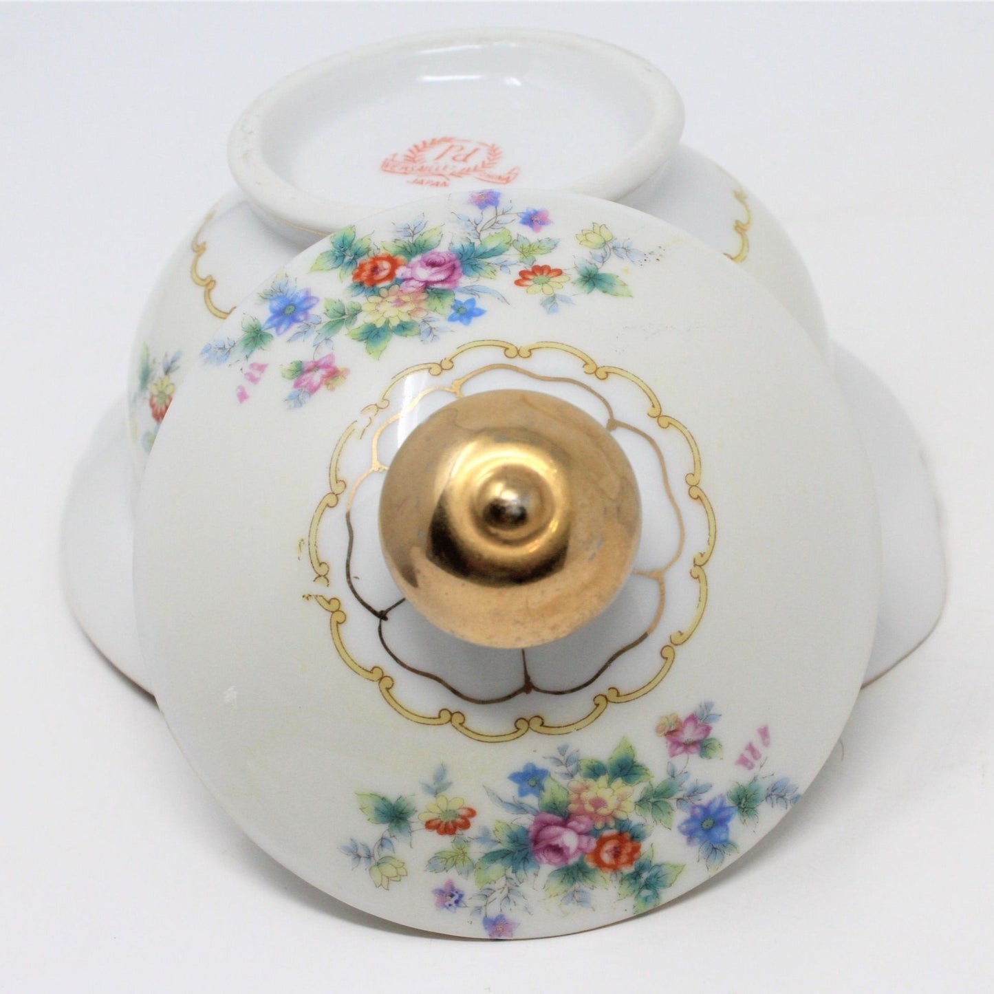 Sugar Bowl with Lid, Versailles China, Floral Pattern, Japan