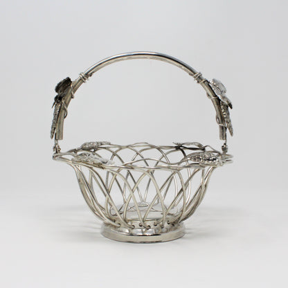 Basket, Wire with Applied Grapes & Leaves, Godinger, Vintage