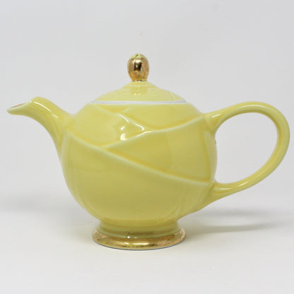 Teapot, Hall Pottery, Moderne in Canary Yellow, Vintage