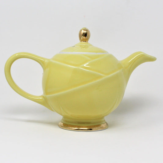 Teapot, Hall Pottery, Moderne in Canary Yellow, Vintage