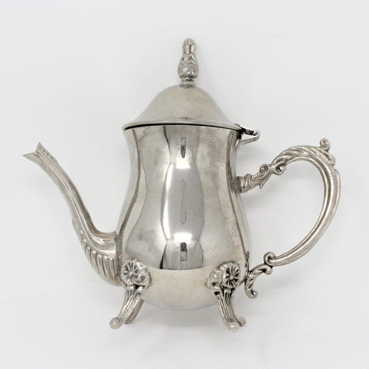 Teapot for One, Silverplate Teapot, Footed, Vintage