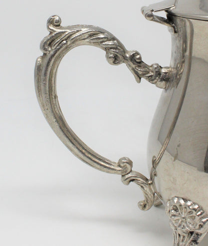 Teapot for One, Silverplate Teapot, Footed, Vintage