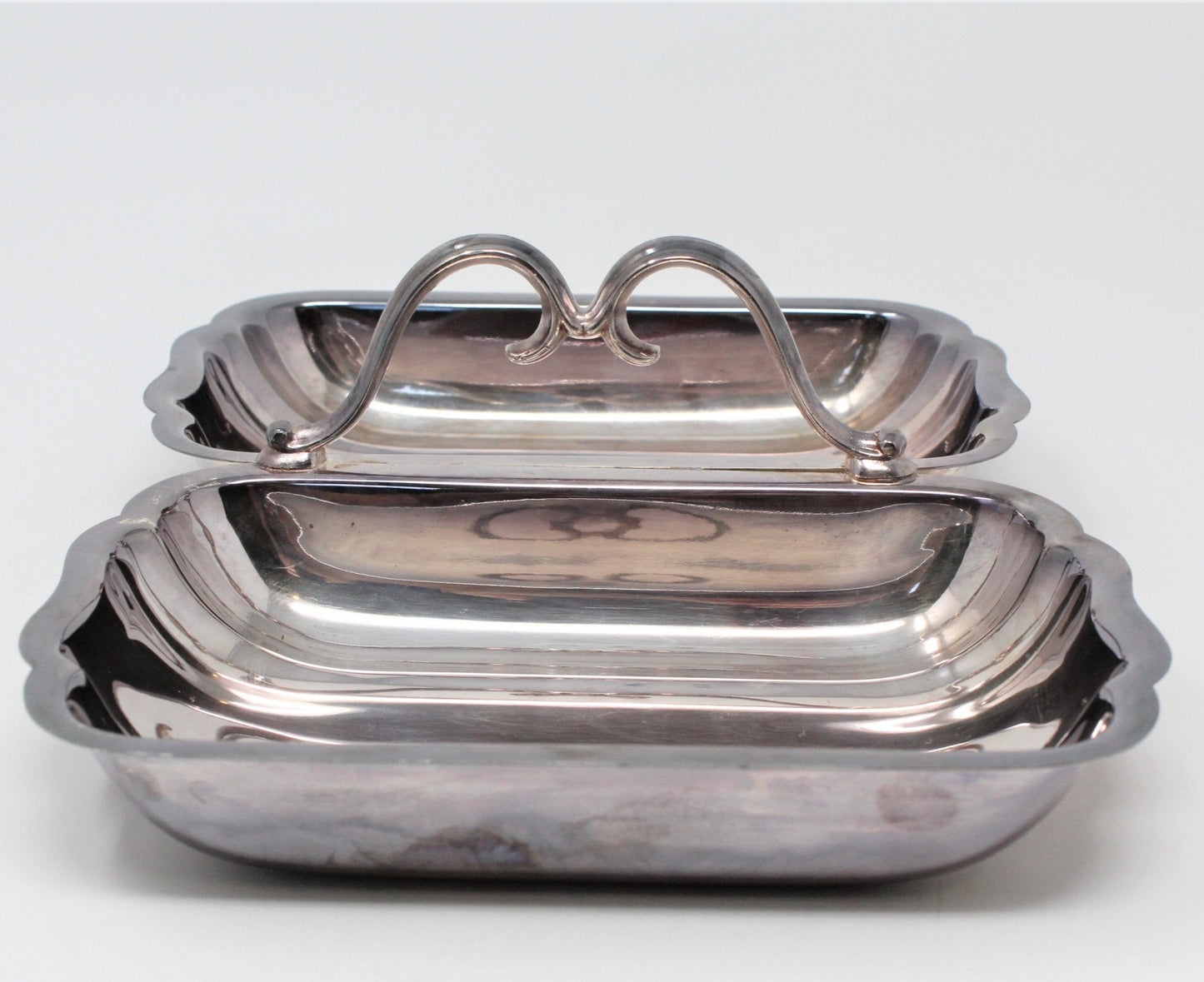 Divided Relish Dish, Poole Silver, Bristol Plate 104, Vintage