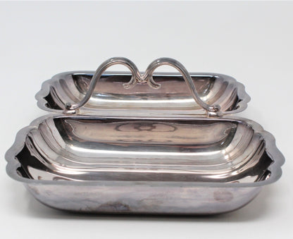 Divided Relish Dish, Poole Silver, Bristol Silverplate 104, Vintage