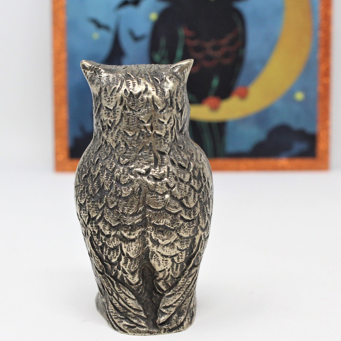 Figurine, Owl, Pewter / Metal, Halloween, Vintage