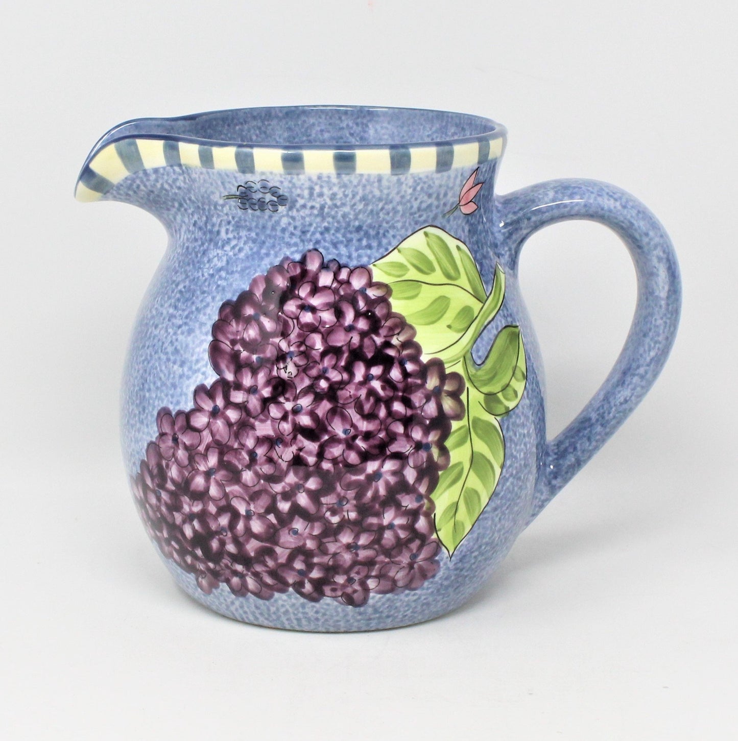 Pitcher, Laurie Gates, Hand Painted Ceramic, Purple Lilac