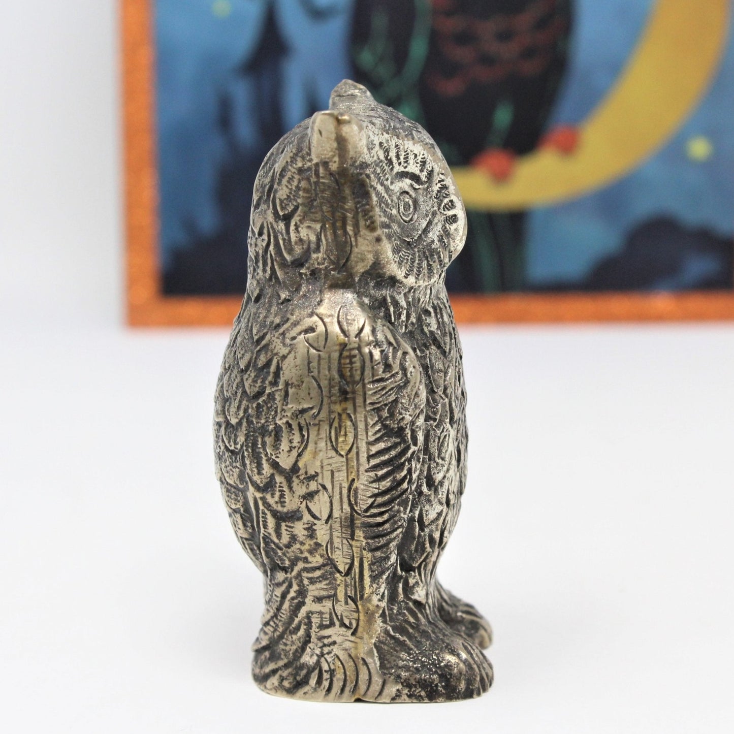 Figurine, Owl, Pewter / Metal, Halloween, Vintage