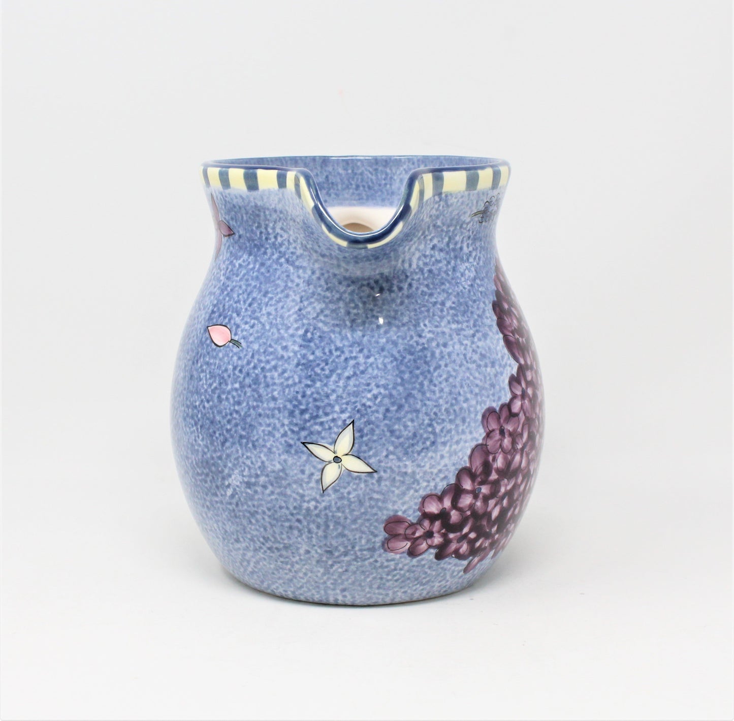 Pitcher, Laurie Gates, Hand Painted Ceramic, Purple Lilac