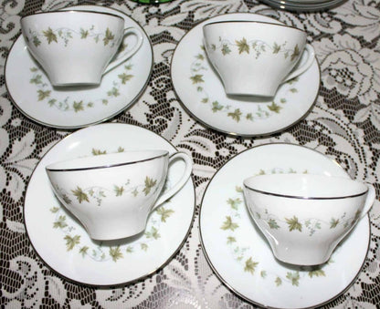 Teacup and Saucer, Noritake, Lexington, Set of 4, Japan, Vintage