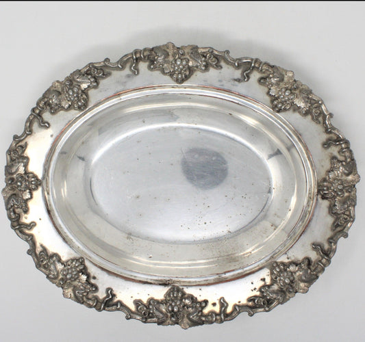 Bowl, EG Webster & Son, Grape Vines, Oval, Antique