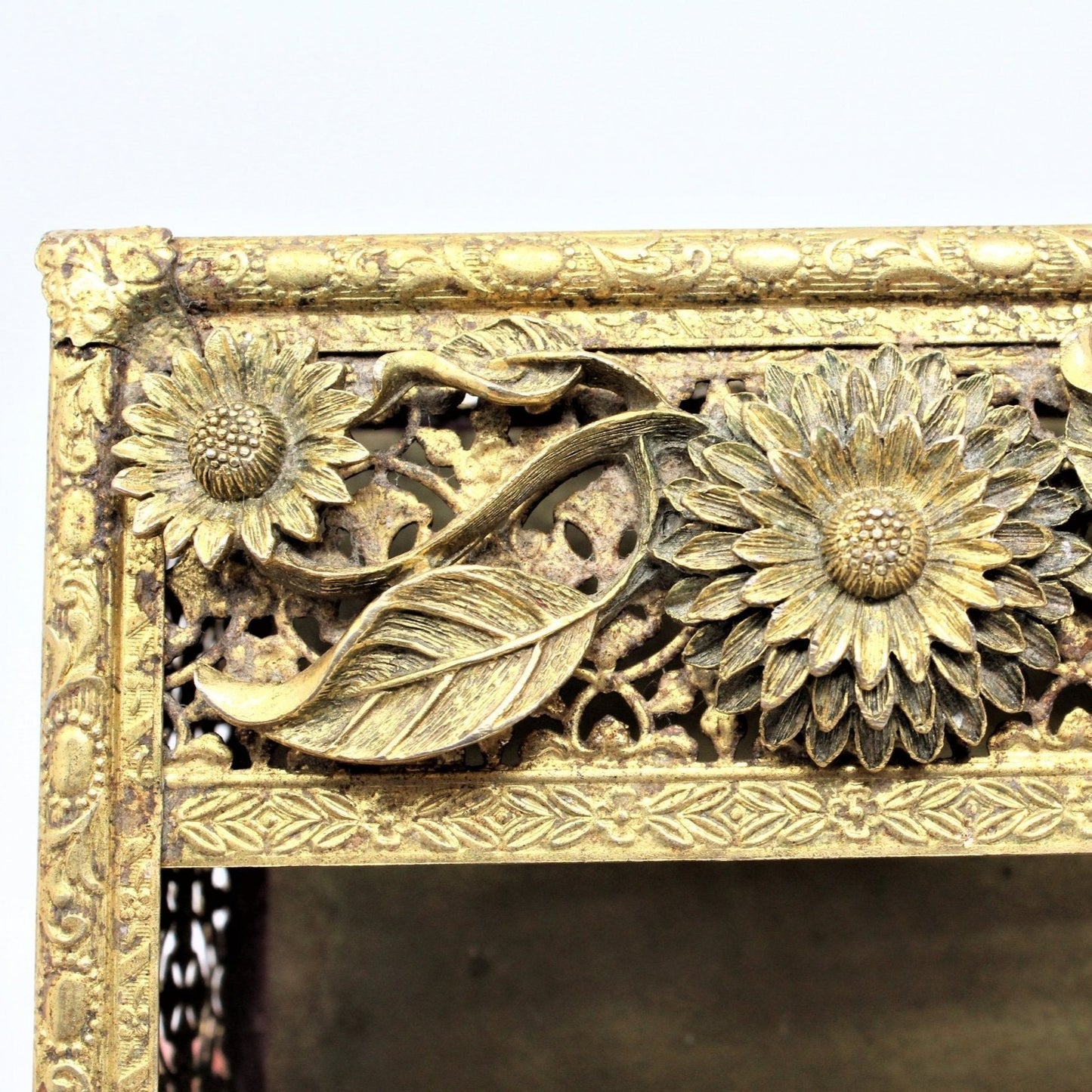 Tissue Box Cover / Holder, Filigree & Floral, Vintage