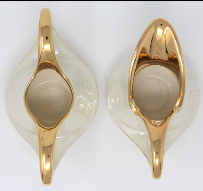 Creamer & Open Sugar, Pearl China, Iridescent Lusterware, Vintage